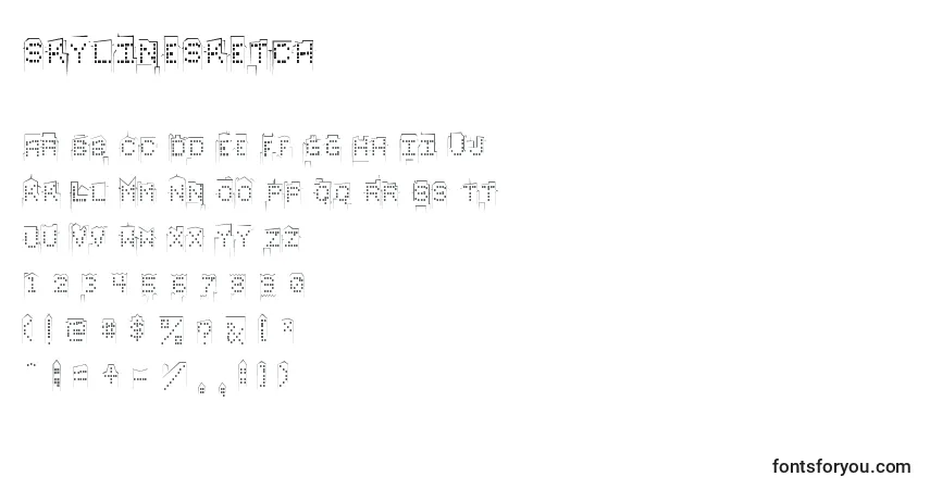 Fuente Skylinesketch - alfabeto, números, caracteres especiales