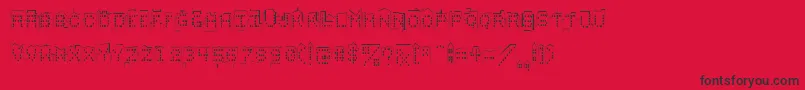 Fonte skylinesketch – fontes pretas em um fundo vermelho