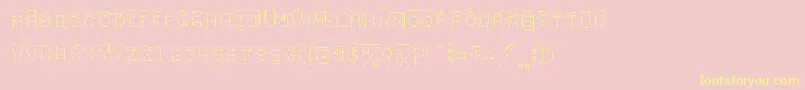 skylinesketch-Schriftart – Gelbe Schriften auf rosa Hintergrund