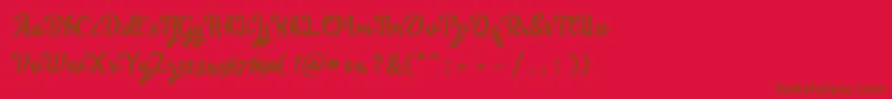 Skyoval Typeface Free Demo Font – Brown Fonts on Red Background
