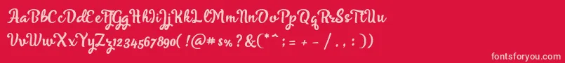 fuente Skyoval Typeface Free Demo – Fuentes Rosadas Sobre Fondo Rojo