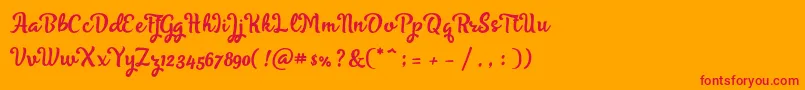 Skyoval Typeface Free Demo Font – Red Fonts on Orange Background