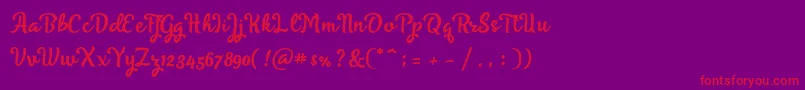 Skyoval Typeface Free Demo Font – Red Fonts on Purple Background