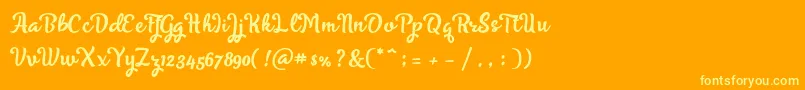 Czcionka Skyoval Typeface Free Demo – żółte czcionki na pomarańczowym tle