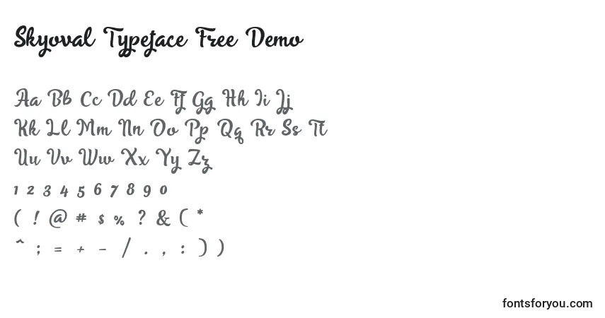 A fonte Skyoval Typeface Free Demo (141162) – alfabeto, números, caracteres especiais