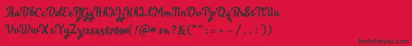 フォントSkyoval Typeface Free Demo – 赤い背景に黒い文字