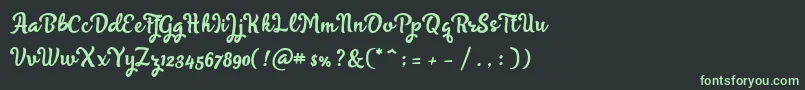 フォントSkyoval Typeface Free Demo – 黒い背景に緑の文字