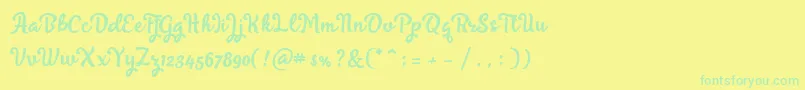 Czcionka Skyoval Typeface Free Demo – zielone czcionki na żółtym tle