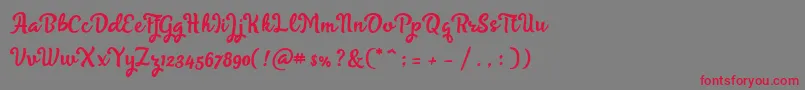 Skyoval Typeface Free Demo-fontti – punaiset fontit harmaalla taustalla