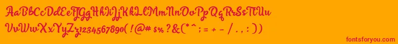 Skyoval Typeface Free Demo Font – Red Fonts on Orange Background