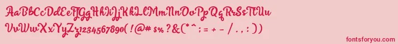 Fonte Skyoval Typeface Free Demo – fontes vermelhas em um fundo rosa
