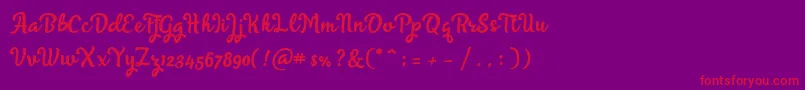 Skyoval Typeface Free Demo-Schriftart – Rote Schriften auf violettem Hintergrund