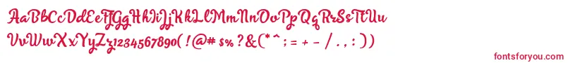 Skyoval Typeface Free Demo-fontti – punaiset fontit valkoisella taustalla