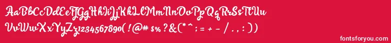 Czcionka Skyoval Typeface Free Demo – białe czcionki na czerwonym tle