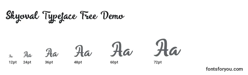 Размеры шрифта Skyoval Typeface Free Demo (141162)