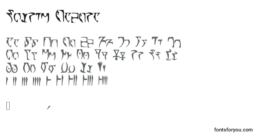 A fonte Skyrim Daedra – alfabeto, números, caracteres especiais