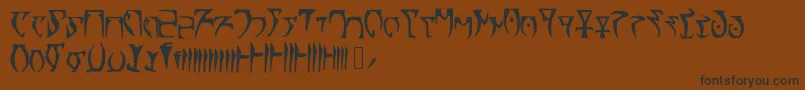 フォントSkyrim Daedra – 黒い文字が茶色の背景にあります