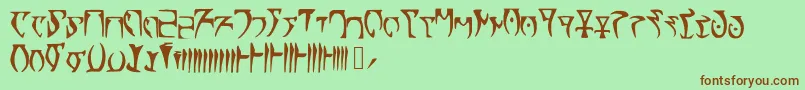 Skyrim Daedra-Schriftart – Braune Schriften auf grünem Hintergrund