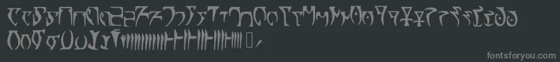 Skyrim Daedra-fontti – harmaat kirjasimet mustalla taustalla