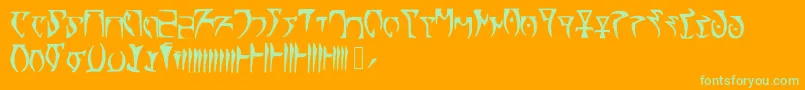 Skyrim Daedra Font – Green Fonts on Orange Background