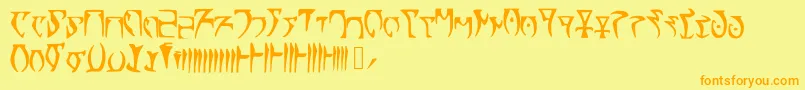 Skyrim Daedra Font – Orange Fonts on Yellow Background