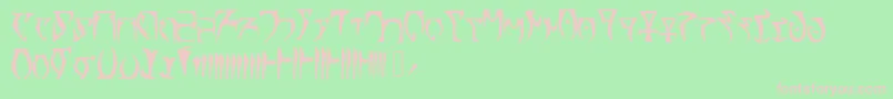 Skyrim Daedra-Schriftart – Rosa Schriften auf grünem Hintergrund