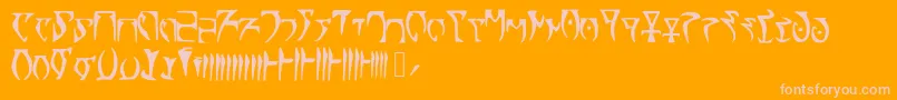 Skyrim Daedra-Schriftart – Rosa Schriften auf orangefarbenem Hintergrund