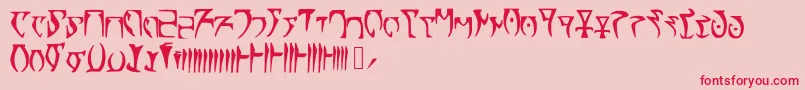 Skyrim Daedra-Schriftart – Rote Schriften auf rosa Hintergrund