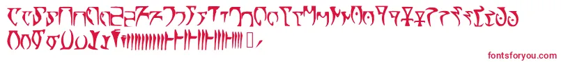 フォントSkyrim Daedra – 白い背景に赤い文字
