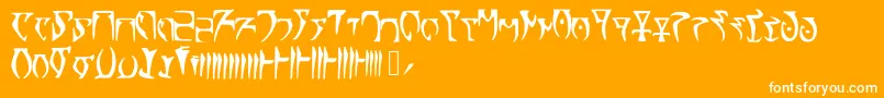 Skyrim Daedra Font – White Fonts on Orange Background