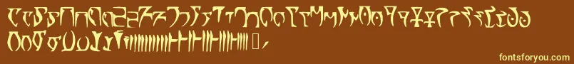 Skyrim Daedra Font – Yellow Fonts on Brown Background