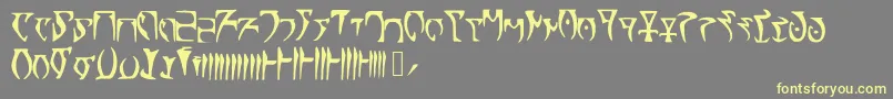 Fonte Skyrim Daedra – fontes amarelas em um fundo cinza