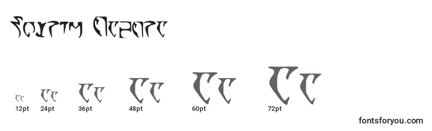 Размеры шрифта Skyrim Daedra