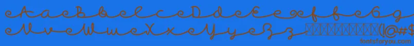 Skywave Free Font – Brown Fonts on Blue Background
