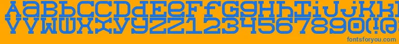 Slabberton Font – Blue Fonts on Orange Background