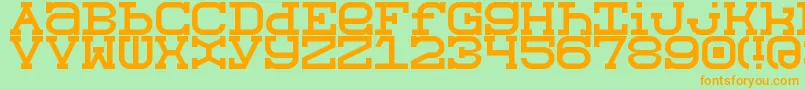 Slabberton Font – Orange Fonts on Green Background