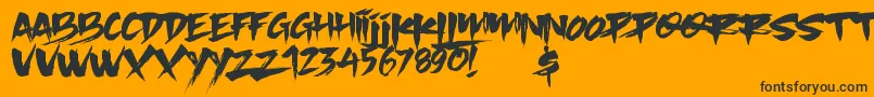 Шрифт Slacker Brush – чёрные шрифты на оранжевом фоне