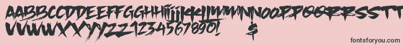 フォントSlacker Brush – ピンクの背景に黒い文字