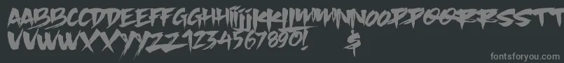 Slacker Brush-Schriftart – Graue Schriften auf schwarzem Hintergrund