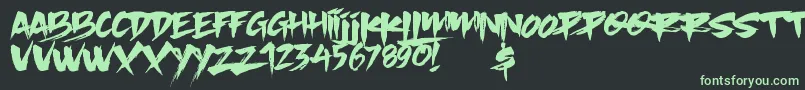 フォントSlacker Brush – 黒い背景に緑の文字