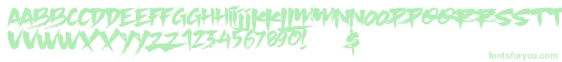 Saiba mais sobre a fonte Slacker Brush Fonte Slacker Brush – fontes verdes em um fundo branco