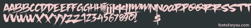 Шрифт Slacker Brush – розовые шрифты на чёрном фоне