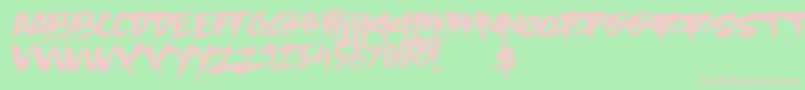 Slacker Brush-Schriftart – Rosa Schriften auf grünem Hintergrund