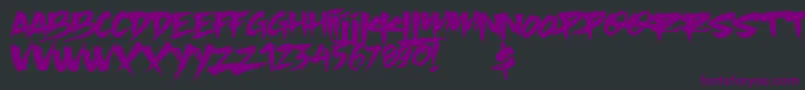Шрифт Slacker Brush – фиолетовые шрифты на чёрном фоне