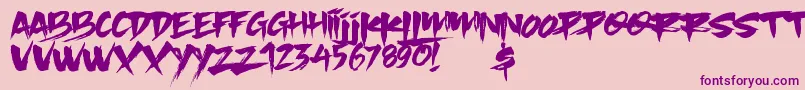 Slacker Brush Font – Purple Fonts on Pink Background
