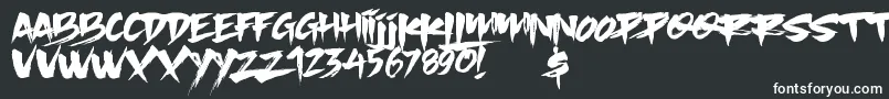 Шрифт Slacker Brush – белые шрифты на чёрном фоне