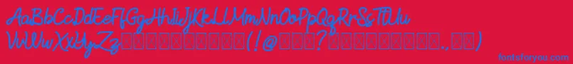 SlaitMonolineDEMO Font – Blue Fonts on Red Background