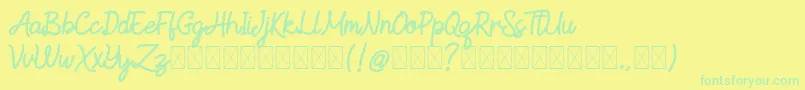 Police SlaitMonolineDEMO – polices vertes sur fond jaune