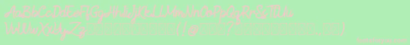 SlaitMonolineDEMO Font – Pink Fonts on Green Background