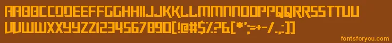 Slalom-Schriftart – Orangefarbene Schriften auf braunem Hintergrund